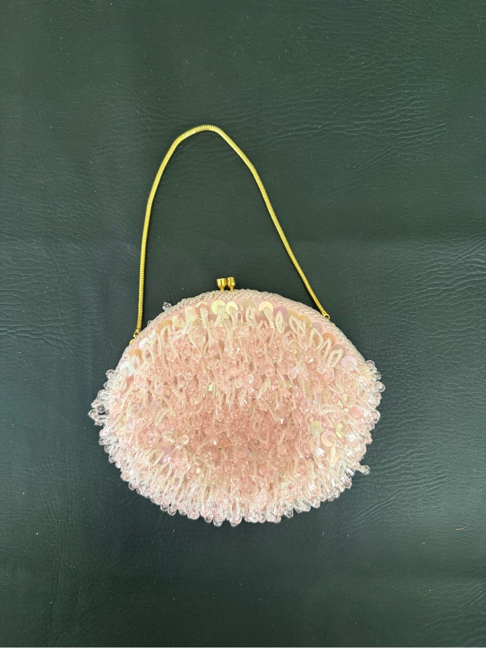 Vintage Fancy Evening Bag LOT: Black Slinky + Pink Beaded - Picture 2 of 11